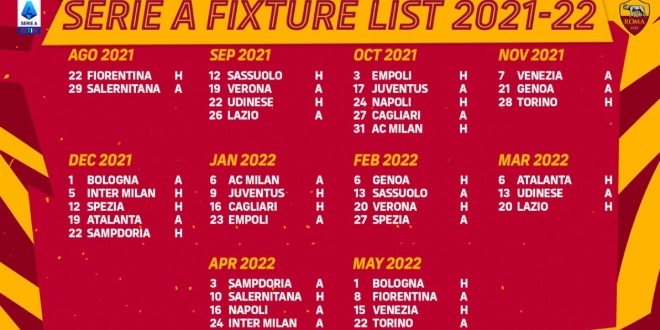 A 2021-22-es szezon menetrendje
